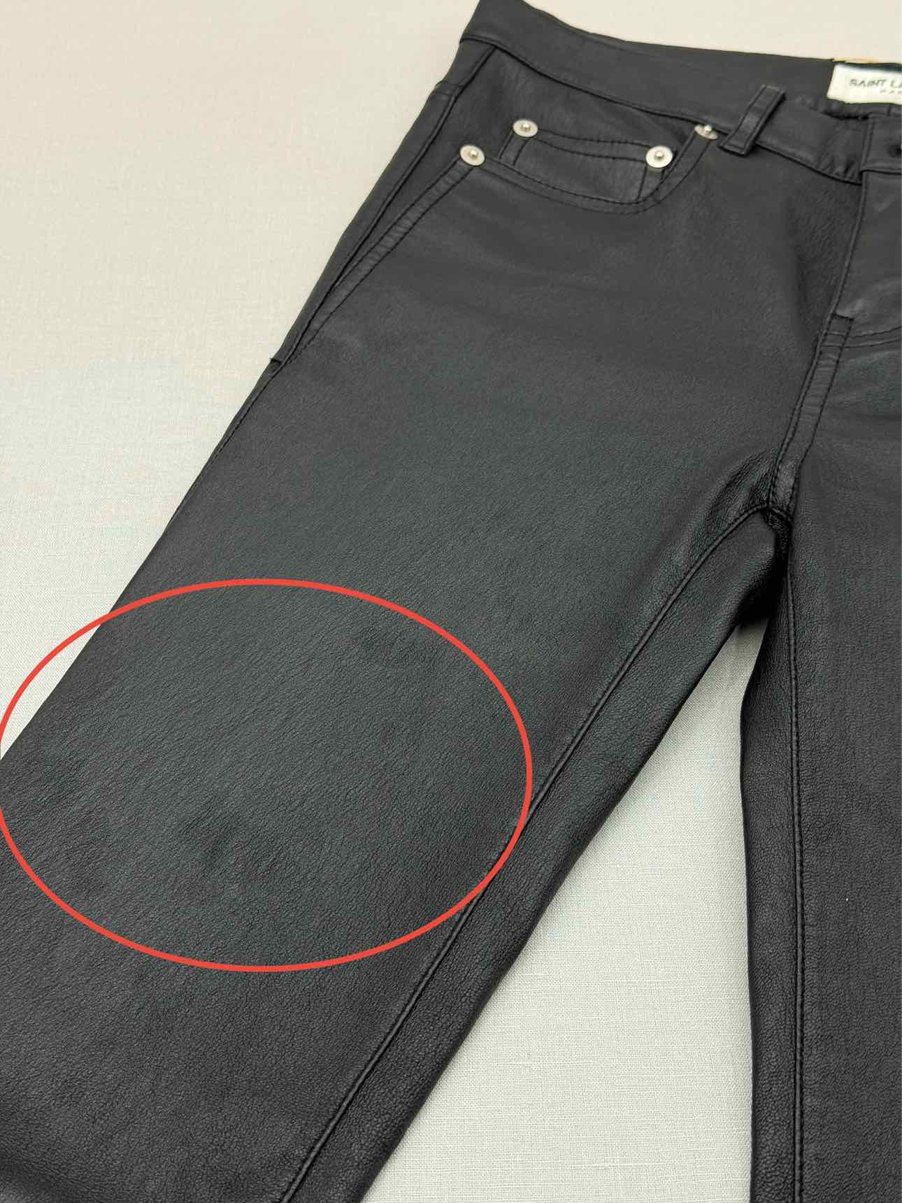 SAINT LAURENT Leather Black Size US 2 Pants