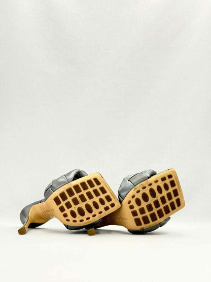 BOTTEGA VENETA Lido Metallic Grey Size EU 37.5 Mules