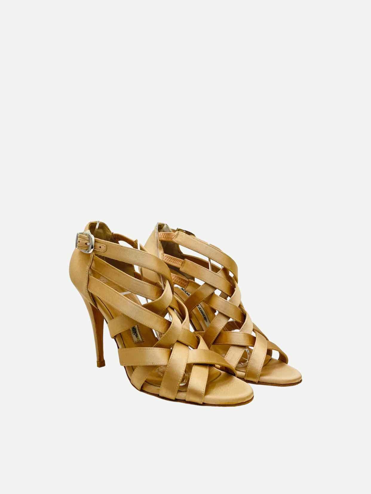 MANOLO BLAHNIK Beige Heeled Sandals