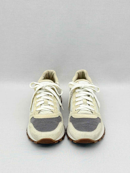 BRUNELLO CUCINELLI Cream & Grey Size EU 38.5 Sneakers
