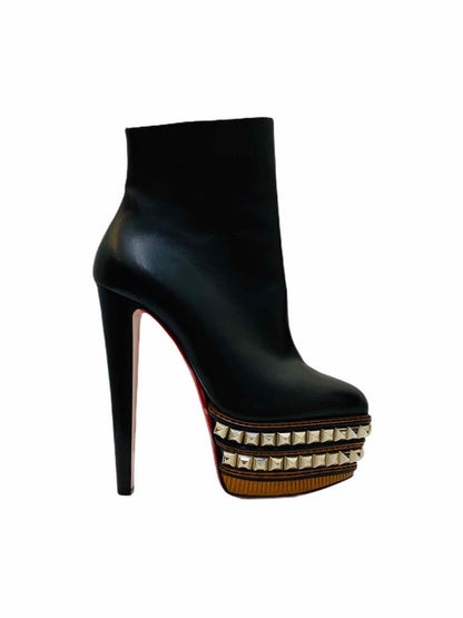 CHRISTIAN LOUBOUTIN Faolo Black Ankle Boots 39.5