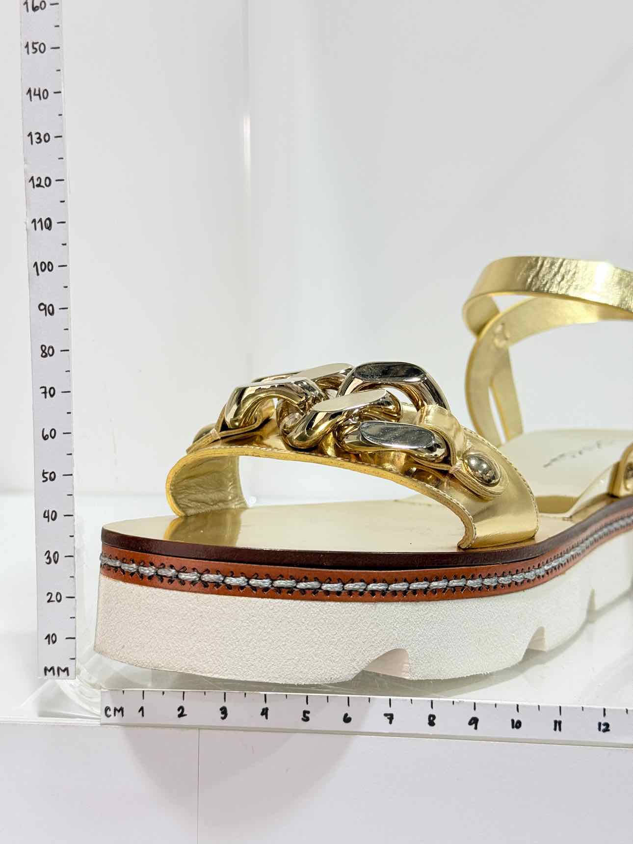 CASADEI Metallic Gold Size EU 37.5 Sandals