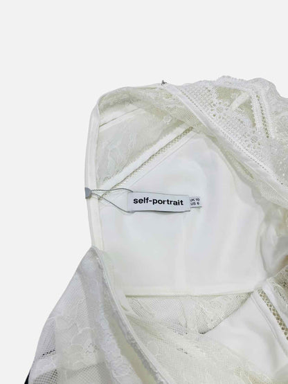 SELF-PORTRAIT Lace White Size US 6 Short Dress