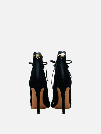 AQUAZZURA Lace Up Black Size EU 35.5 Heeled Sandals