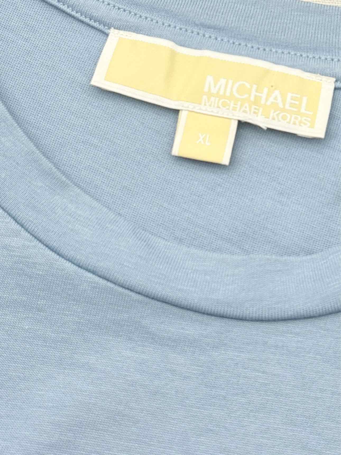 MICHAEL KORS Pale Blue Logo Print Size XLarge T-shirt