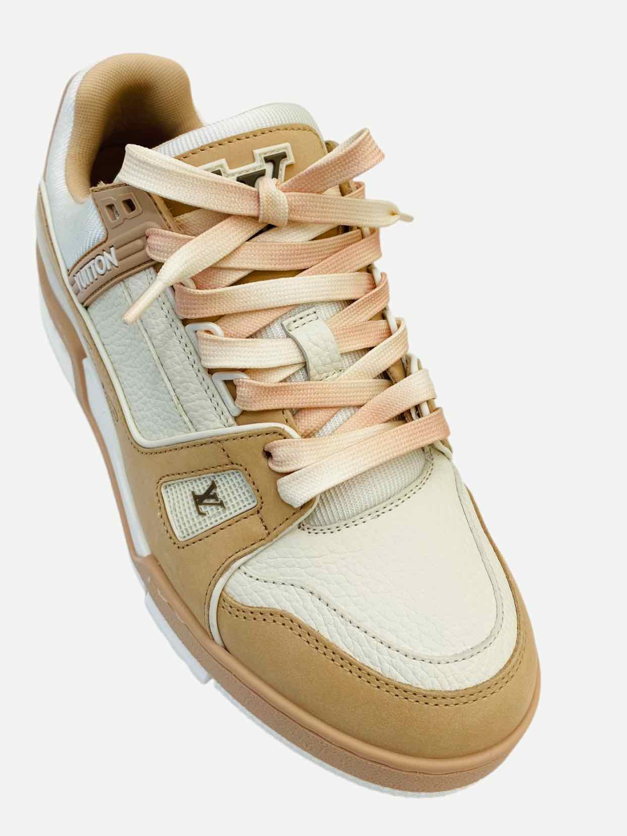 LOUIS VUITTON LV Trainer White & Pink Sneakers