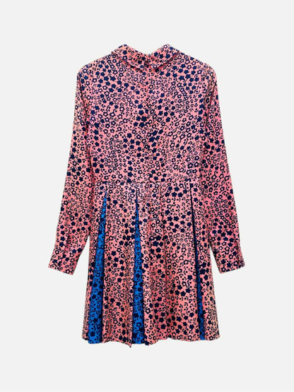 MANOUSH A-Line Pink & Blue Printed Mini Dress