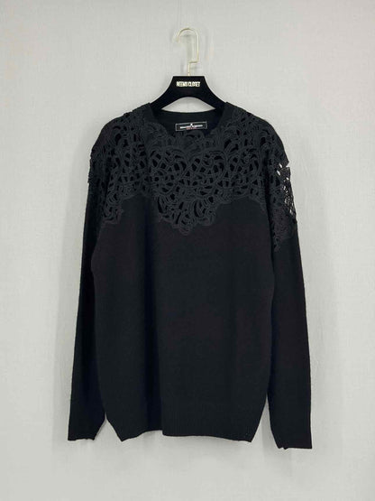 ERMANNO SCERVINO Black Lace Trim Size US 6 Sweater