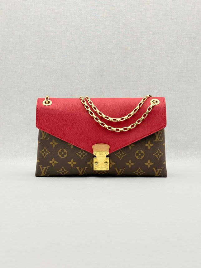 LOUIS VUITTON Pallas Chain Red Monogram Shoulder Bag