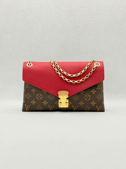 LOUIS VUITTON Pallas Chain Red Monogram Shoulder Bag