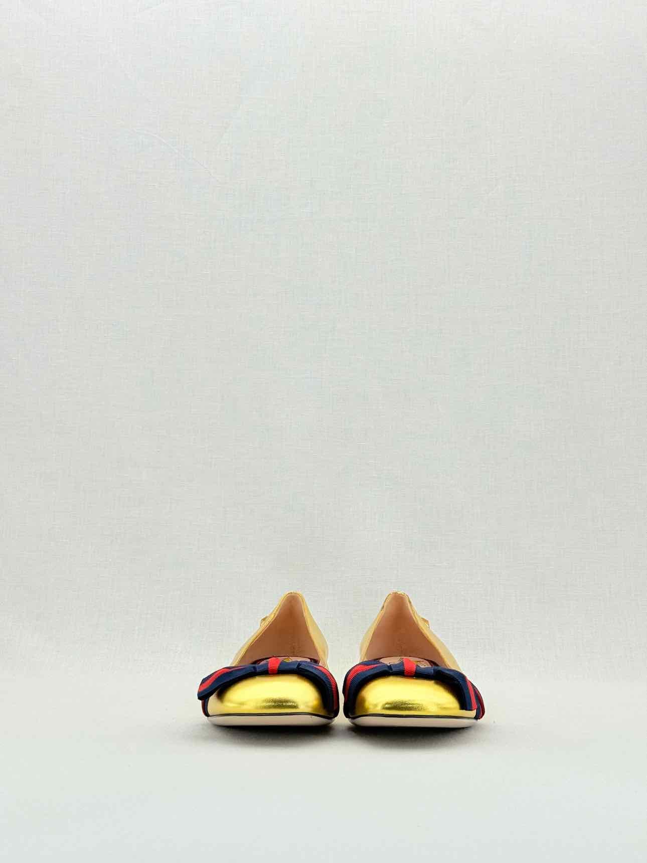 GUCCI Gold Size EU 38 Ballet Flats