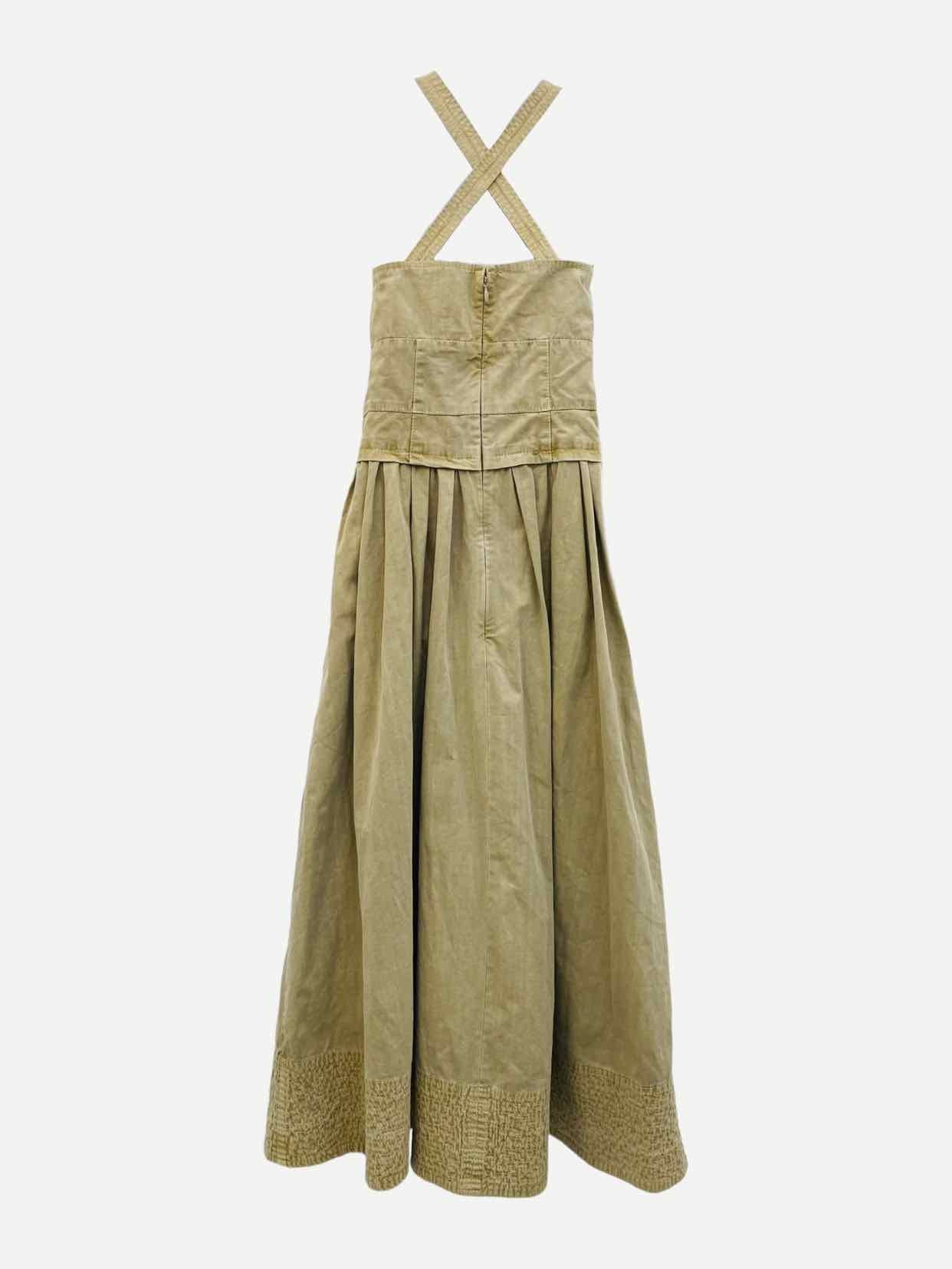 PROENZA SCHOULER Distressed Khaki Midi Dress