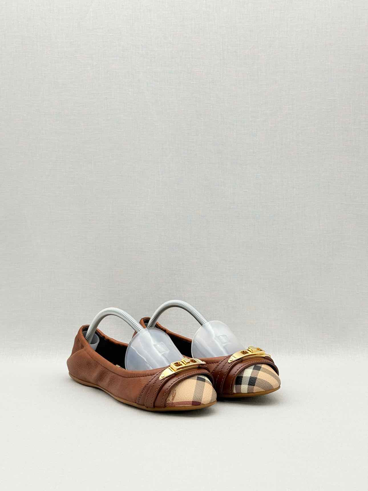 BURBERRY Drayton Brown Checked Size EU 35 Ballet Flats