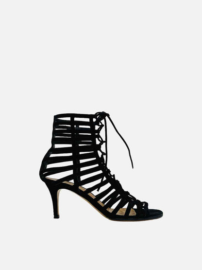 GIANVITO ROSSI Roxy Caged Black Heeled Sandals