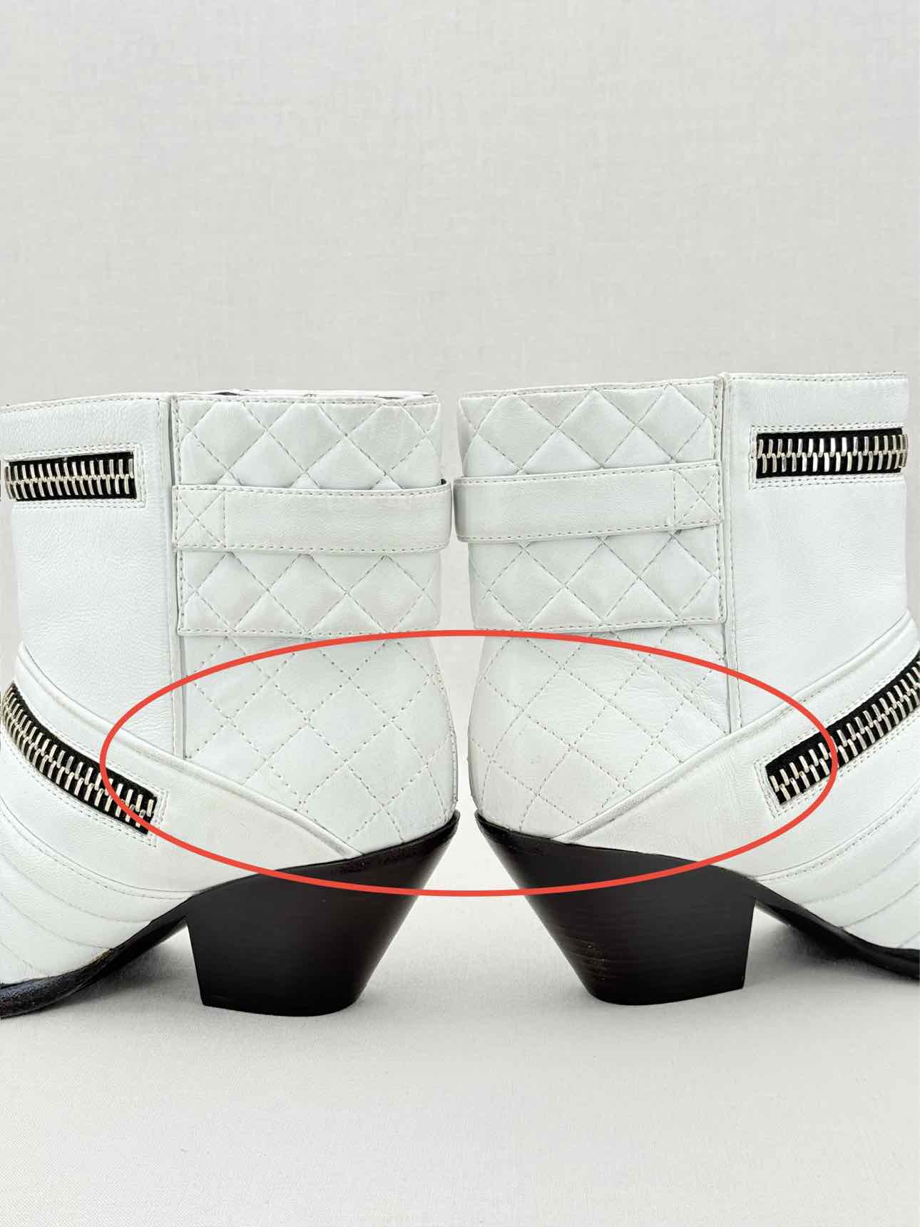 GUISEPPE ZANOTTI White Quilted Size EU 38 Ankle Boots