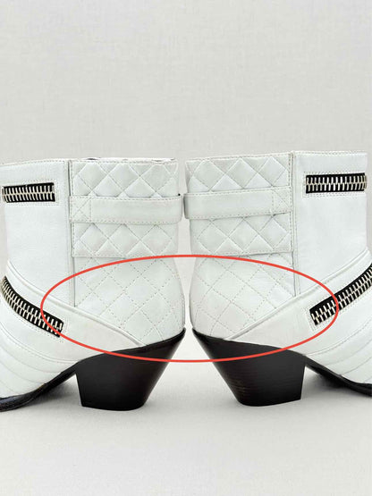 GUISEPPE ZANOTTI White Quilted Size EU 38 Ankle Boots
