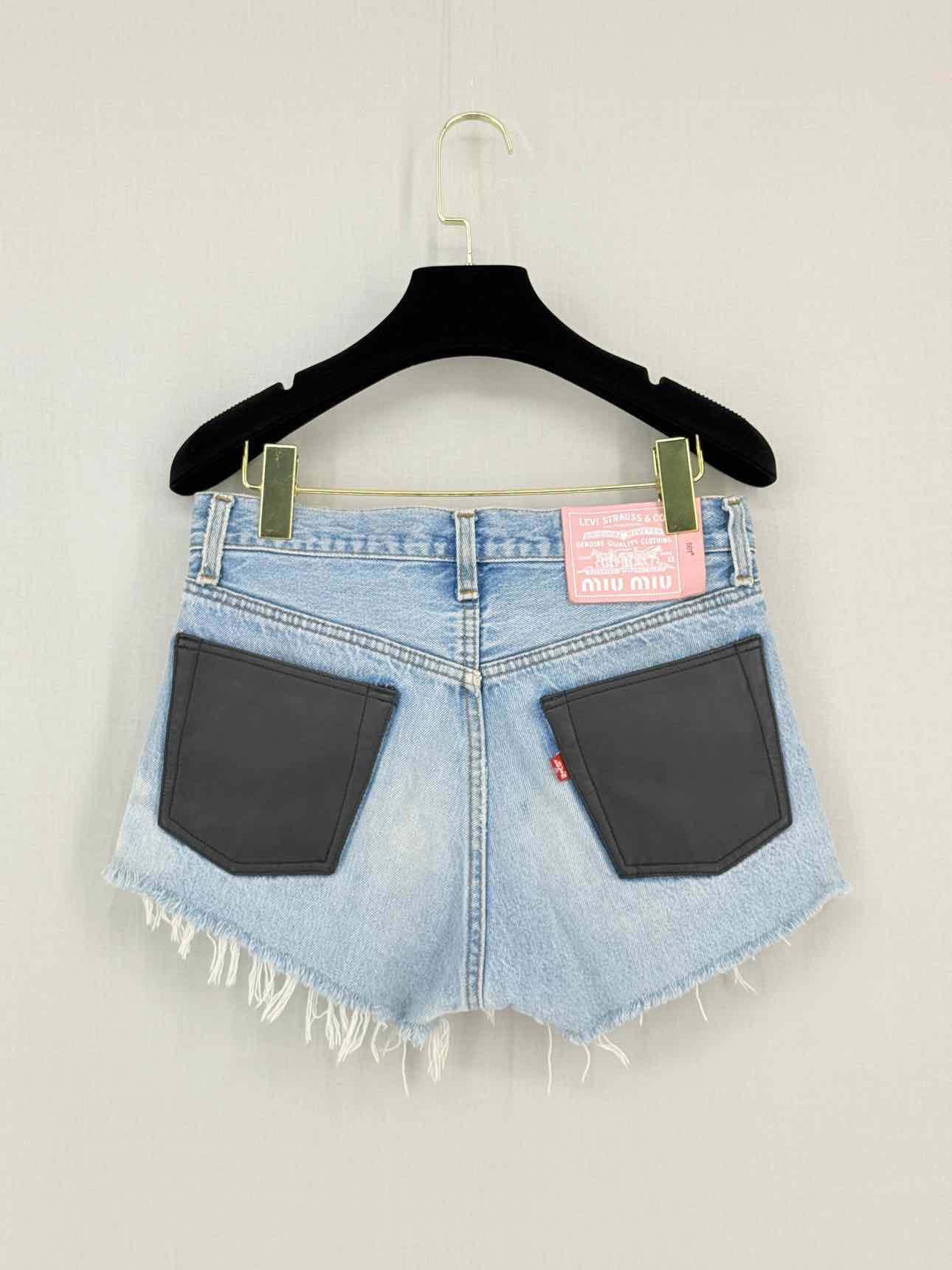 MIU MIU Cut Off Light Blue Washed Size 34 Shorts