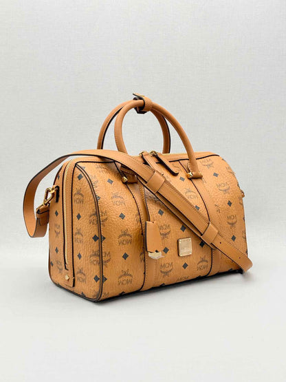 MCM Boston Brown Monogram Top Handle