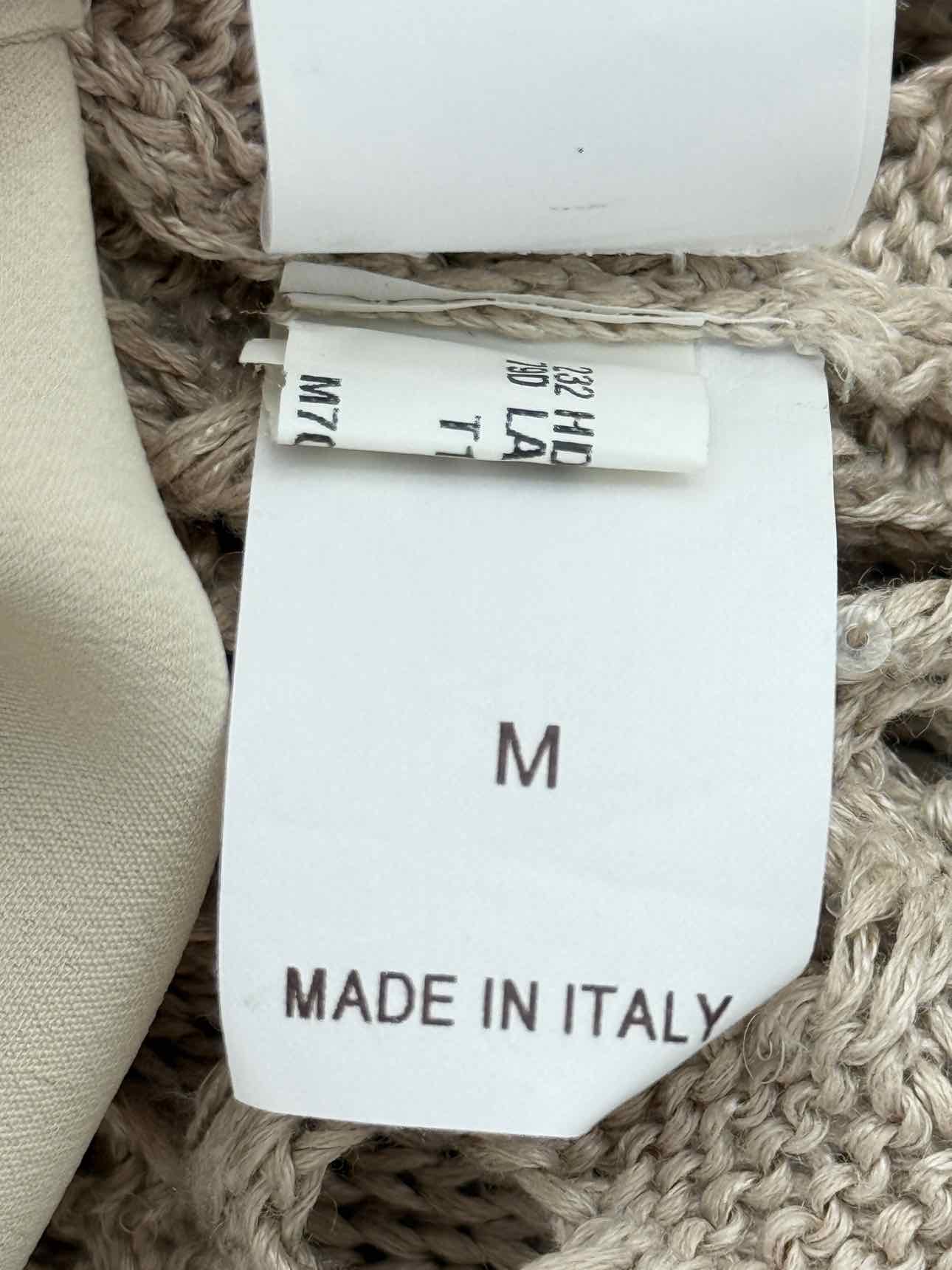 BRUNELLO CUCINELLI Beige Eyelet Size Medium Midi Dress