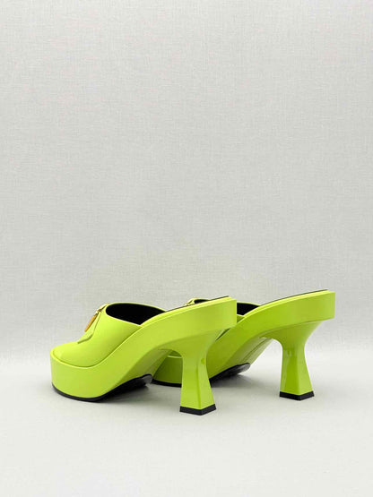 VERSACE Medusa Biggie Neon Green Size EU 38 Mules
