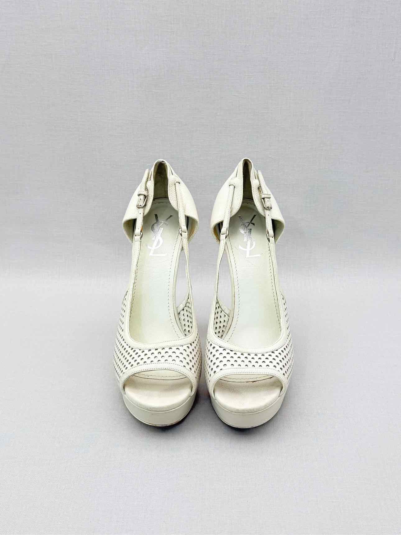 YSL Off-white Perforated Size EU 39.5 Pumps