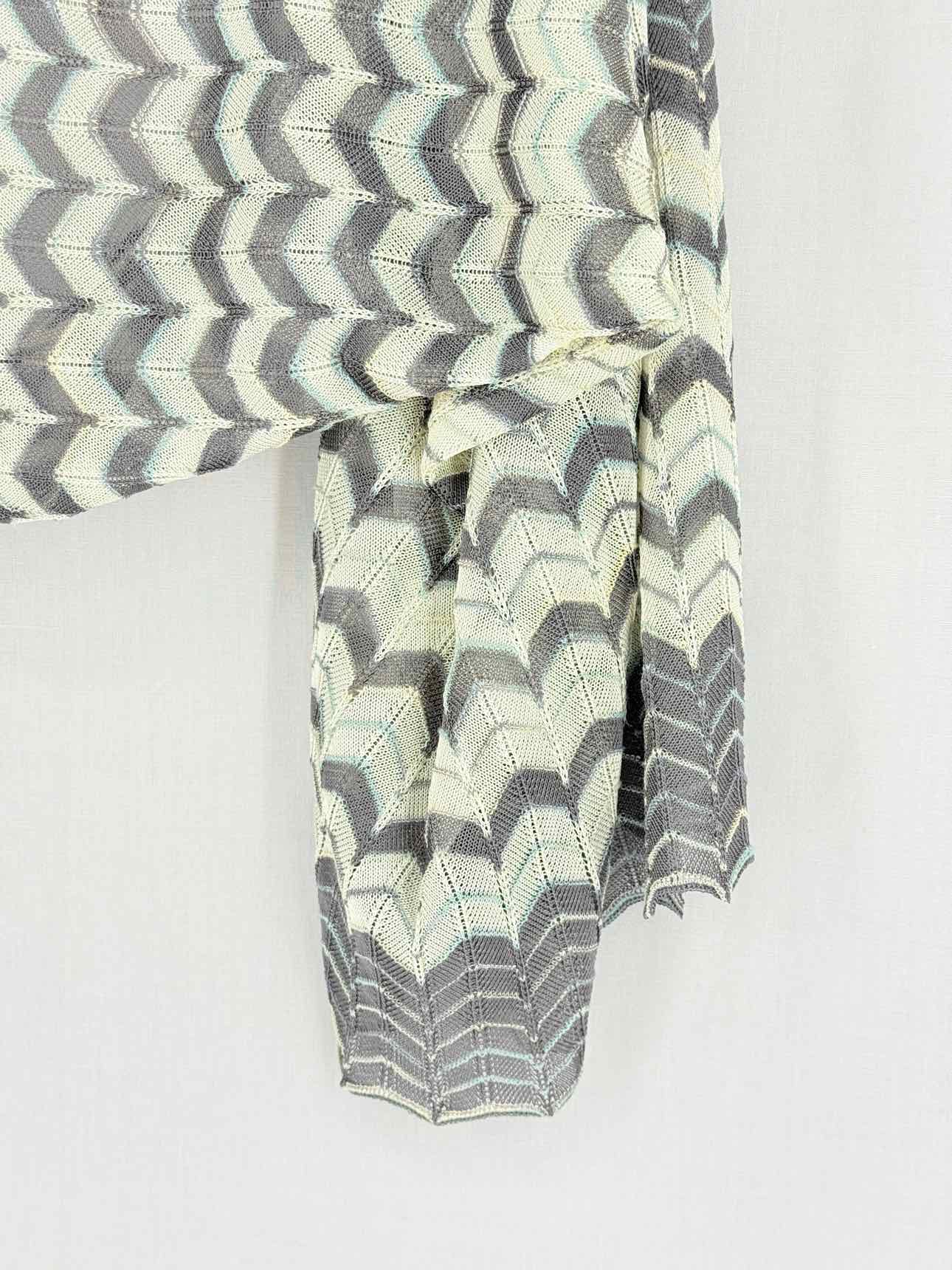 M MISSONI Cream & Grey Chevron Size One Size Cardigan