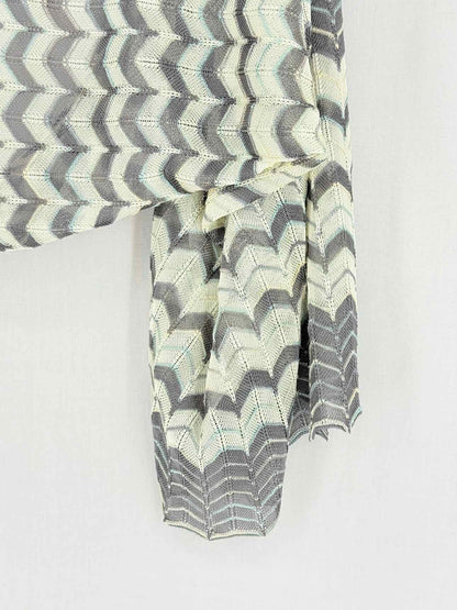 M MISSONI Cream & Grey Chevron Size One Size Cardigan