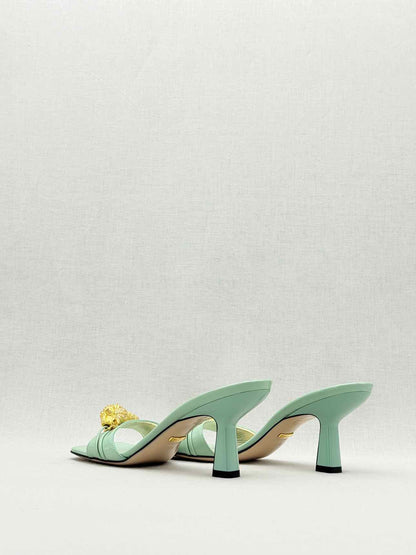 GUCCI Dora Green Size EU 38.5 Heeled Sandals