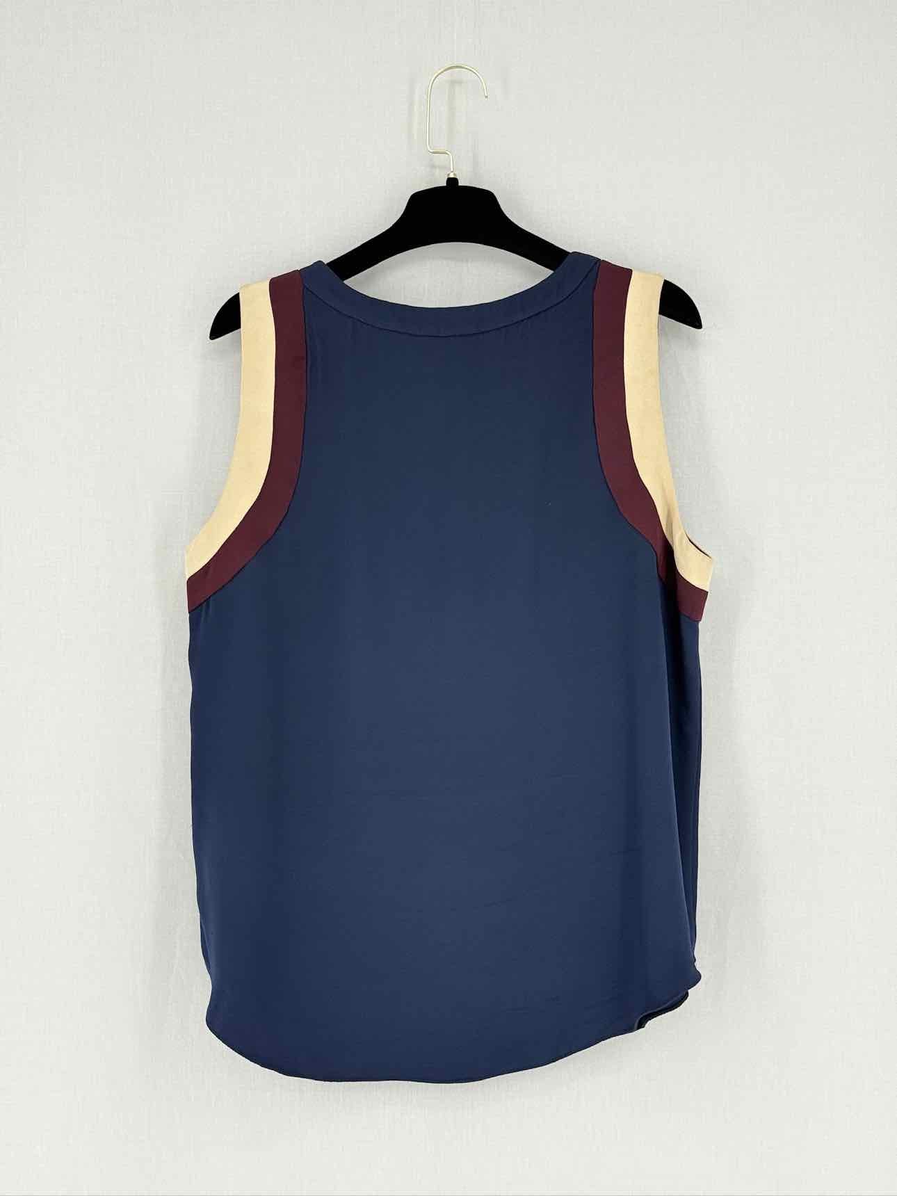 L'AGENCE Navy Blue & Beige Size US 10 Top