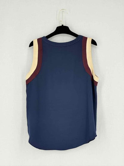 L'AGENCE Navy Blue & Beige Size US 10 Top