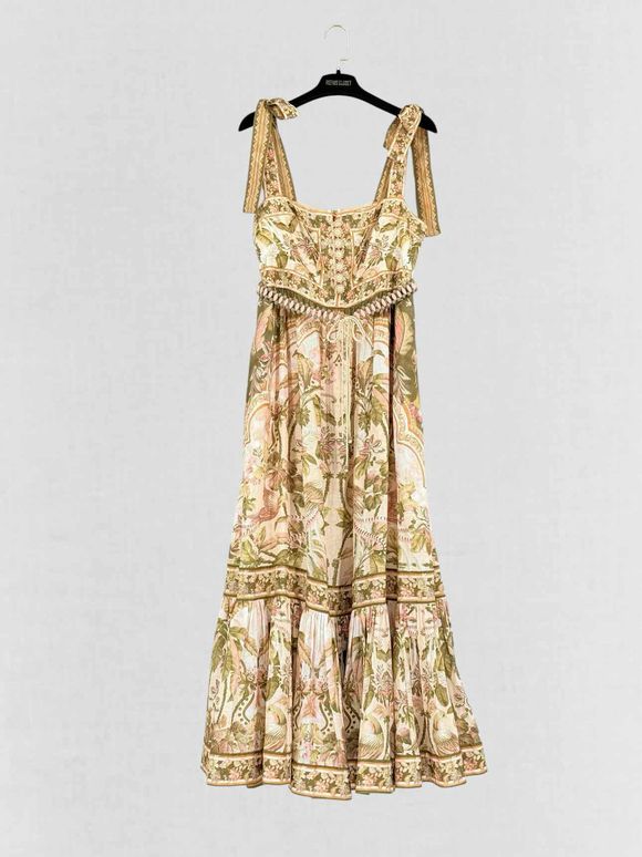ZIMMERMANN Khaki Multicolor Size US 12 Long Dress