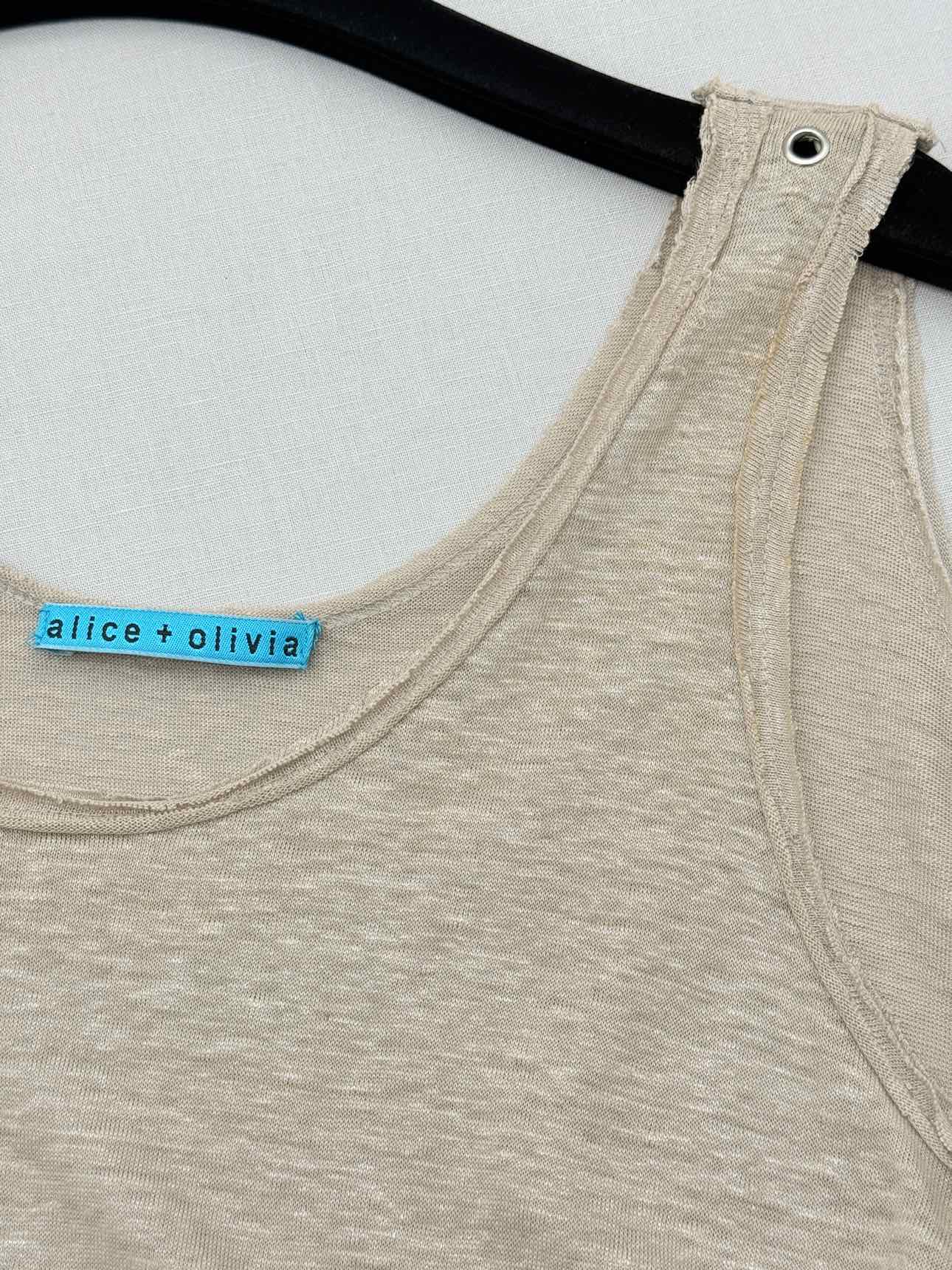 ALICE + OLIVIA Beige Size Medium Tank Top