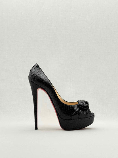CHRISTIAN LOUBOUTIN Black Python Size EU 38.5 Pumps