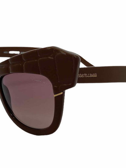 ROBERTO CAVALLI Brown Croco Embossed Sunglasses