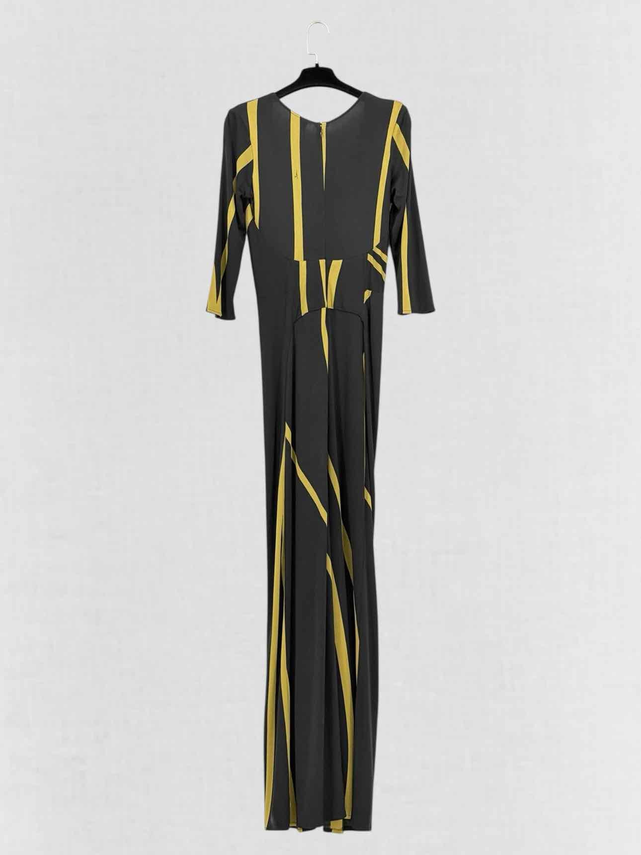 ISSA LONDON Black & Yellow Size US 10 Long Dress