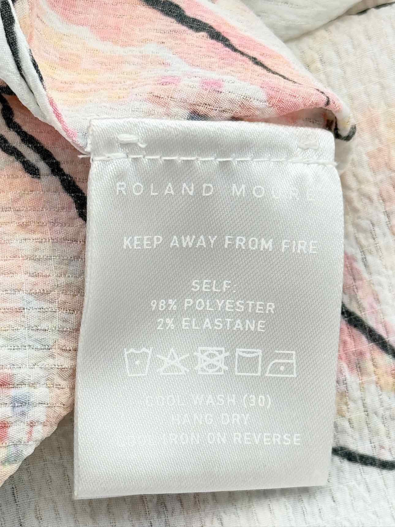 ROLAND MOURET Beige Multicolor Size Medium Blouse