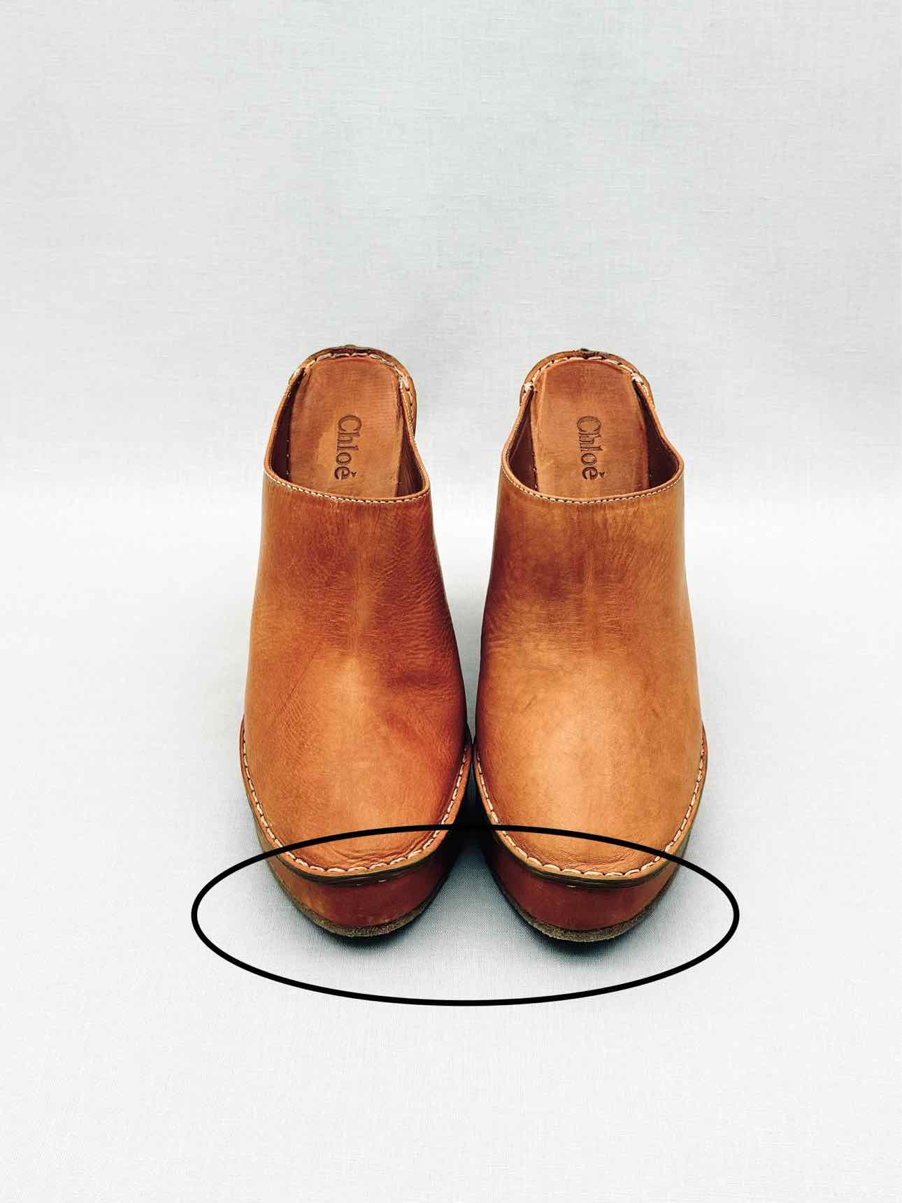 CHLOE Mule Clogs Tan Size EU 40 Wedges