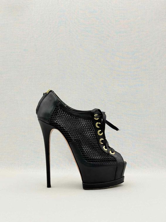 GIANMARCO LORENZI Lace Up Black Size EU 37 Pumps
