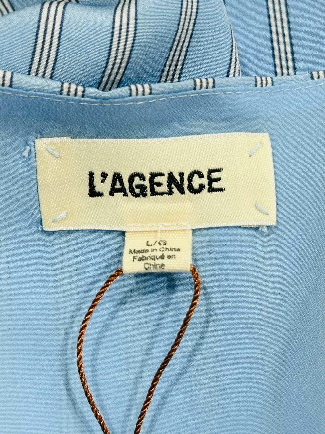 L'AGENCE Blue w/ White Striped Size Large Camisole