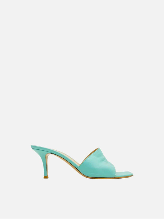 GIANVITO ROSSI Square Toe Turquoise Mules 38.5