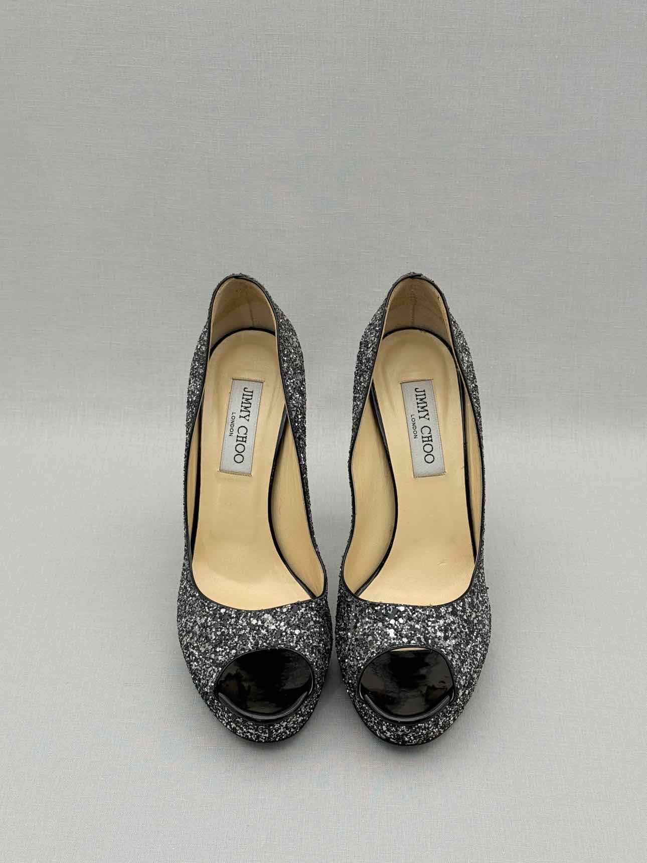 JIMMY CHOO Crown Black & Silver Size EU 39.5 Pumps
