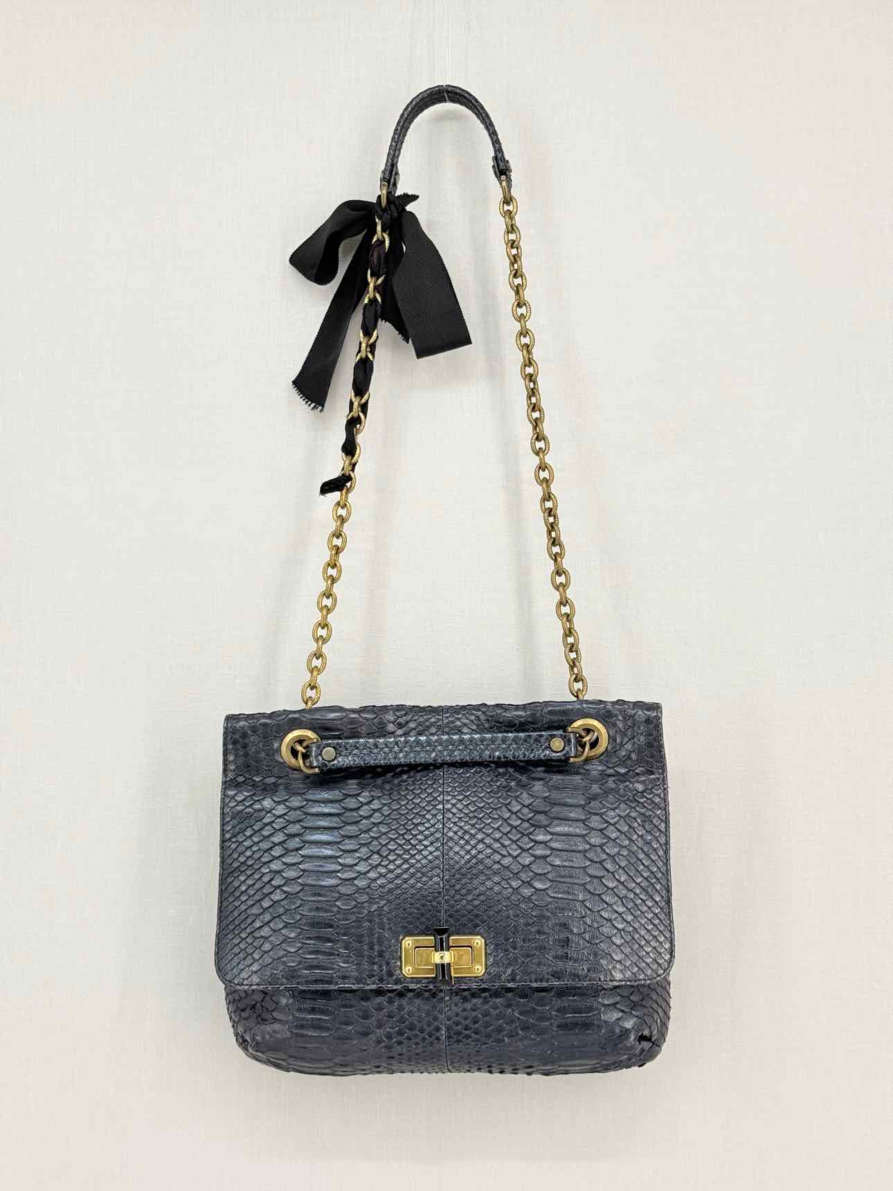 LANVIN Bow Navy Shoulder Bag