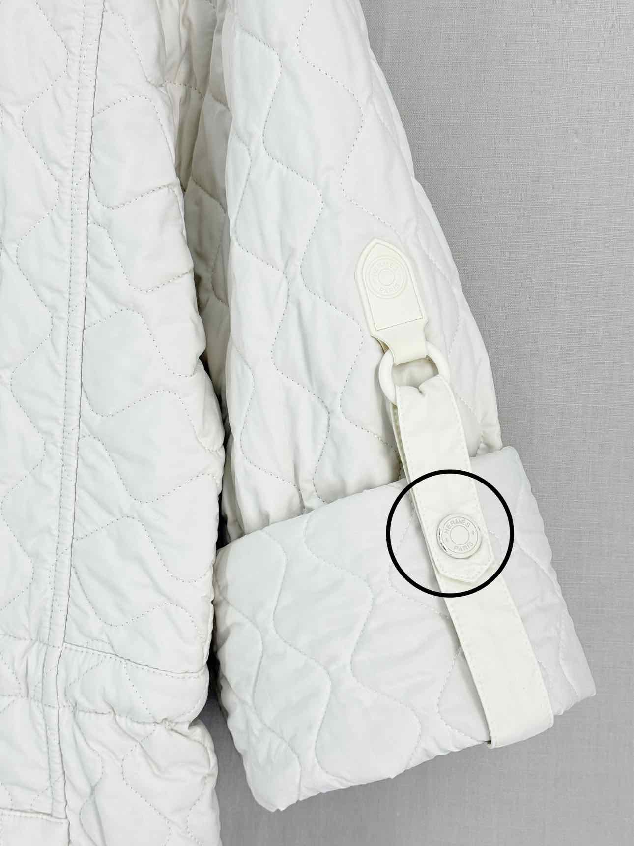 HERMES Off-white Quilted Size US 2 Jacket
