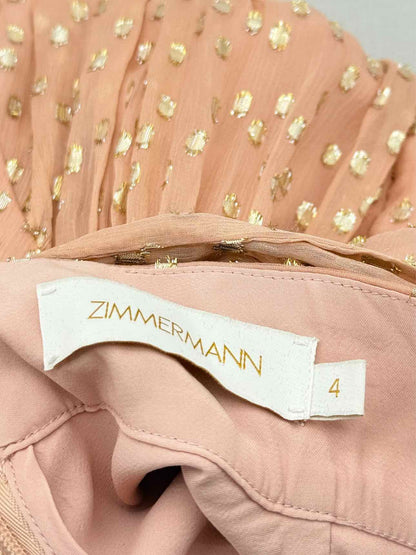 ZIMMERMANN Peach Size Large Midi Dress