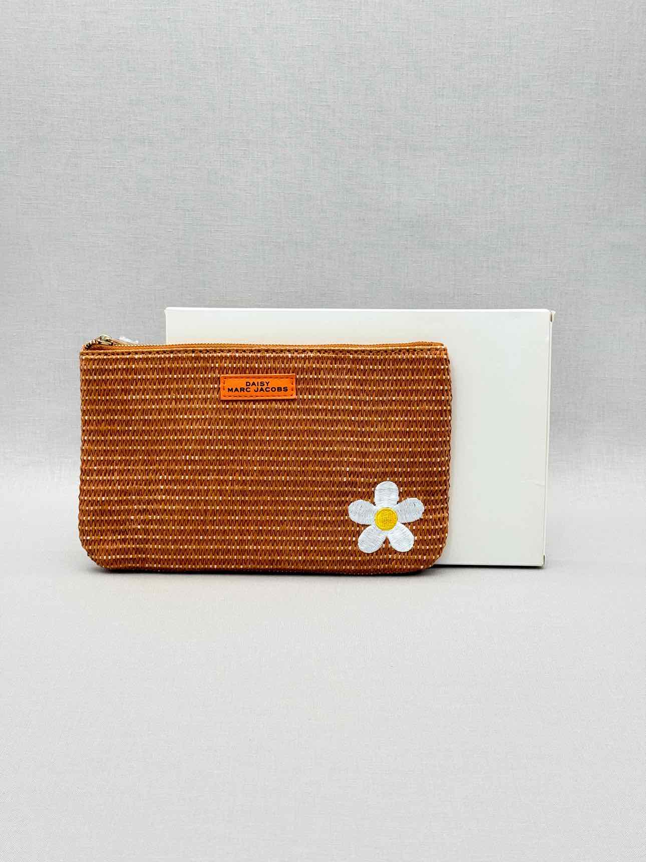MARC JACOBS Brown Floral Embroidered Pouch