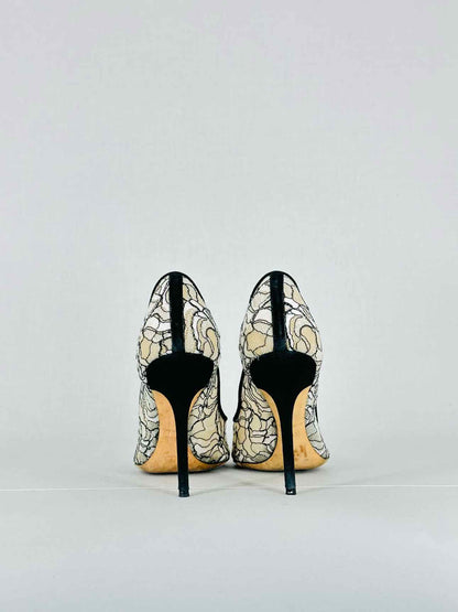 DIOR Cream & Black Lace Size EU 39.5 Pumps