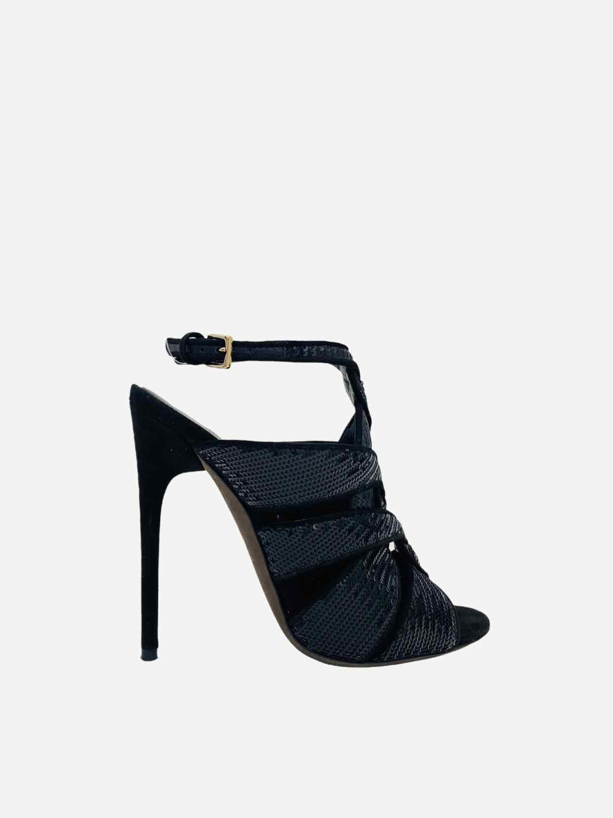 TOM FORD Ankle Strap Black Heeled Sandals 37