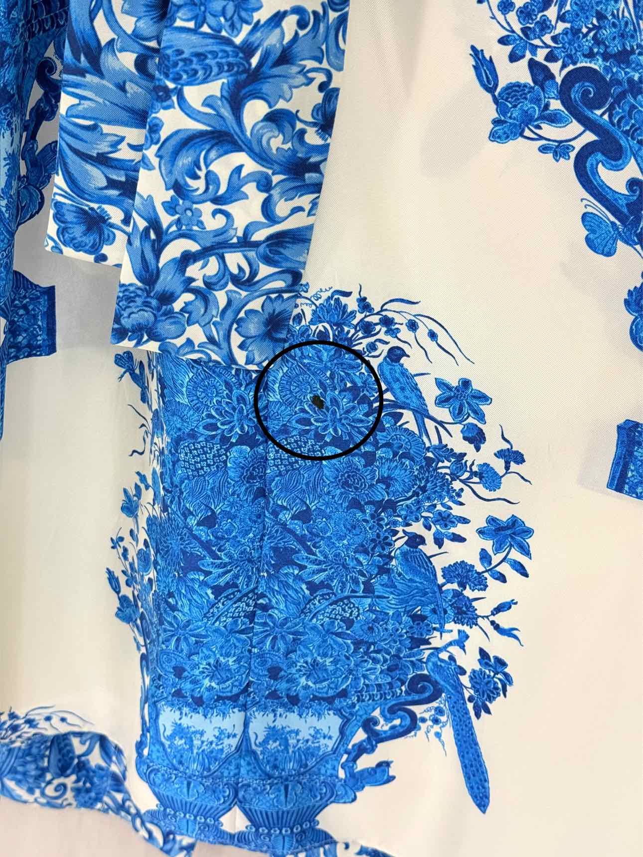 VALENTINO White & Blue Size US 4 Midi Dress