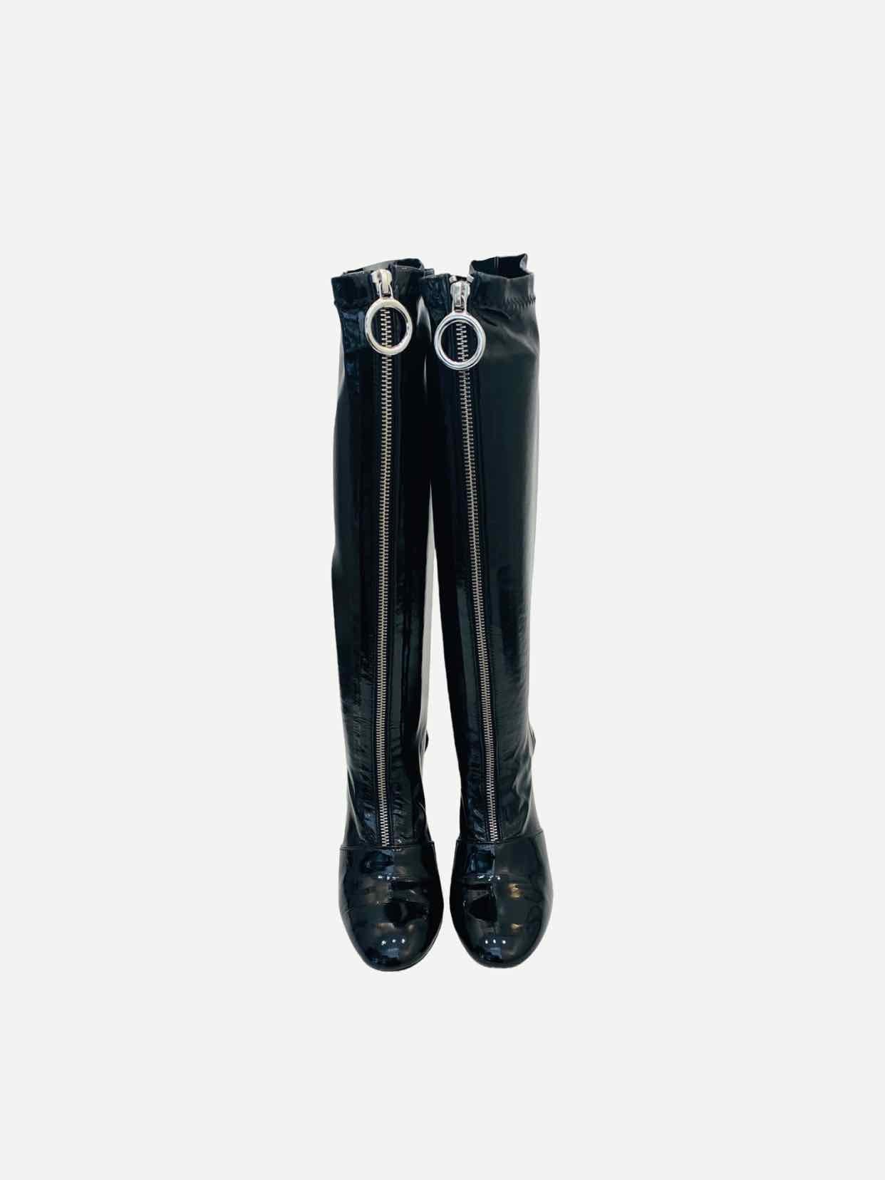 BOUTIQUE MOSCHINO Black Knee High Boots 38