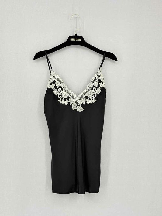 LA PERLA Maison Black w/ White Size Medium Camisole